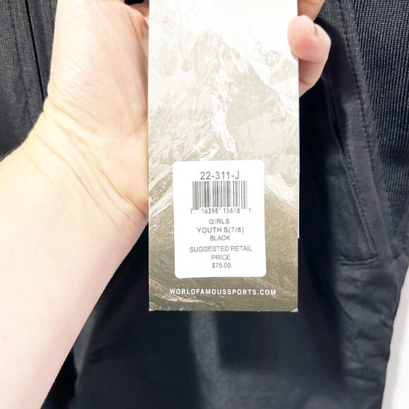 Pulse New Snow Pants Snow Bib Size 7/8 Black NWT Waterproof - Picture 5 of 11